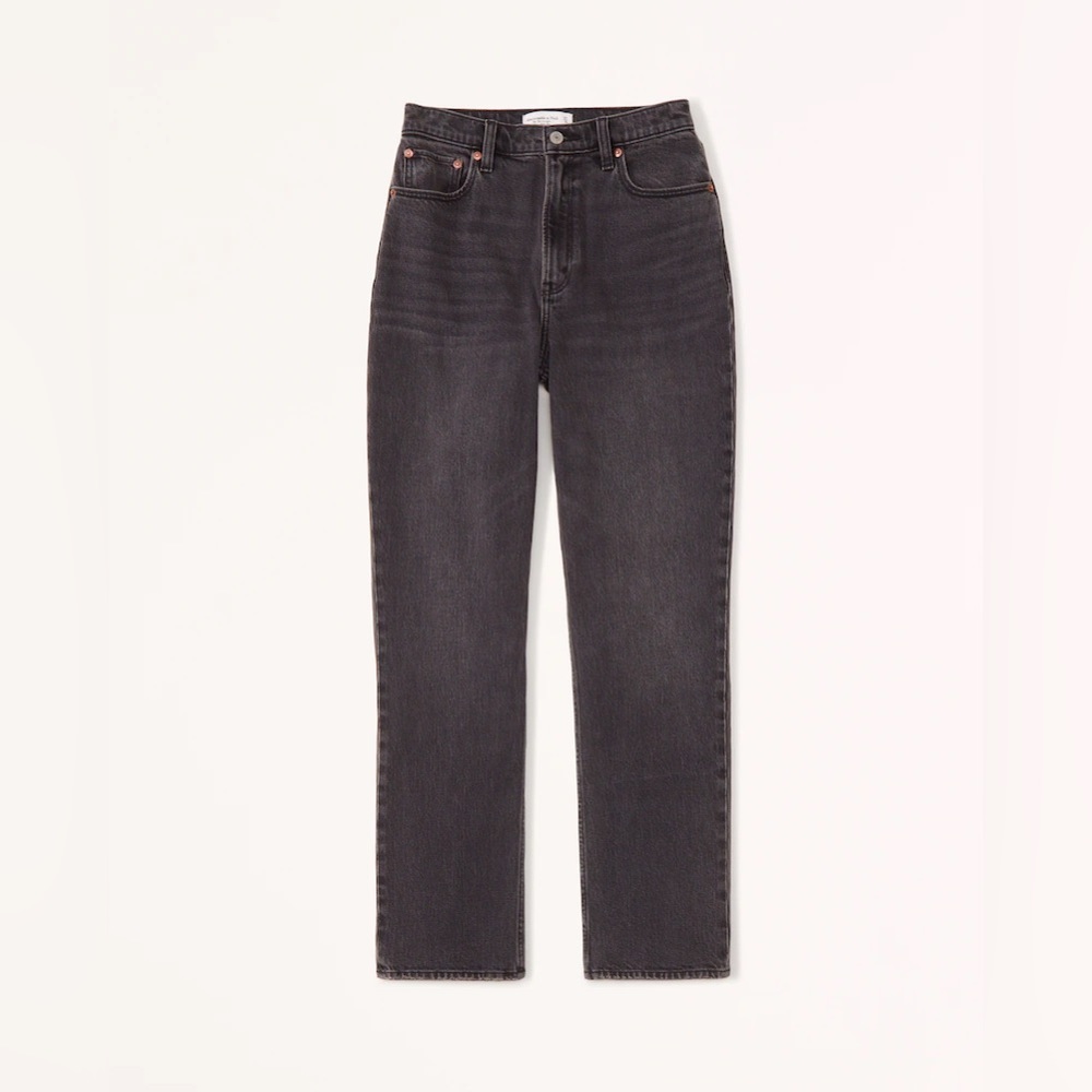 NWOT ⚡️ A&F Curve Love Ultra High Rise 90s Straight Jean Black Size 27/4 R